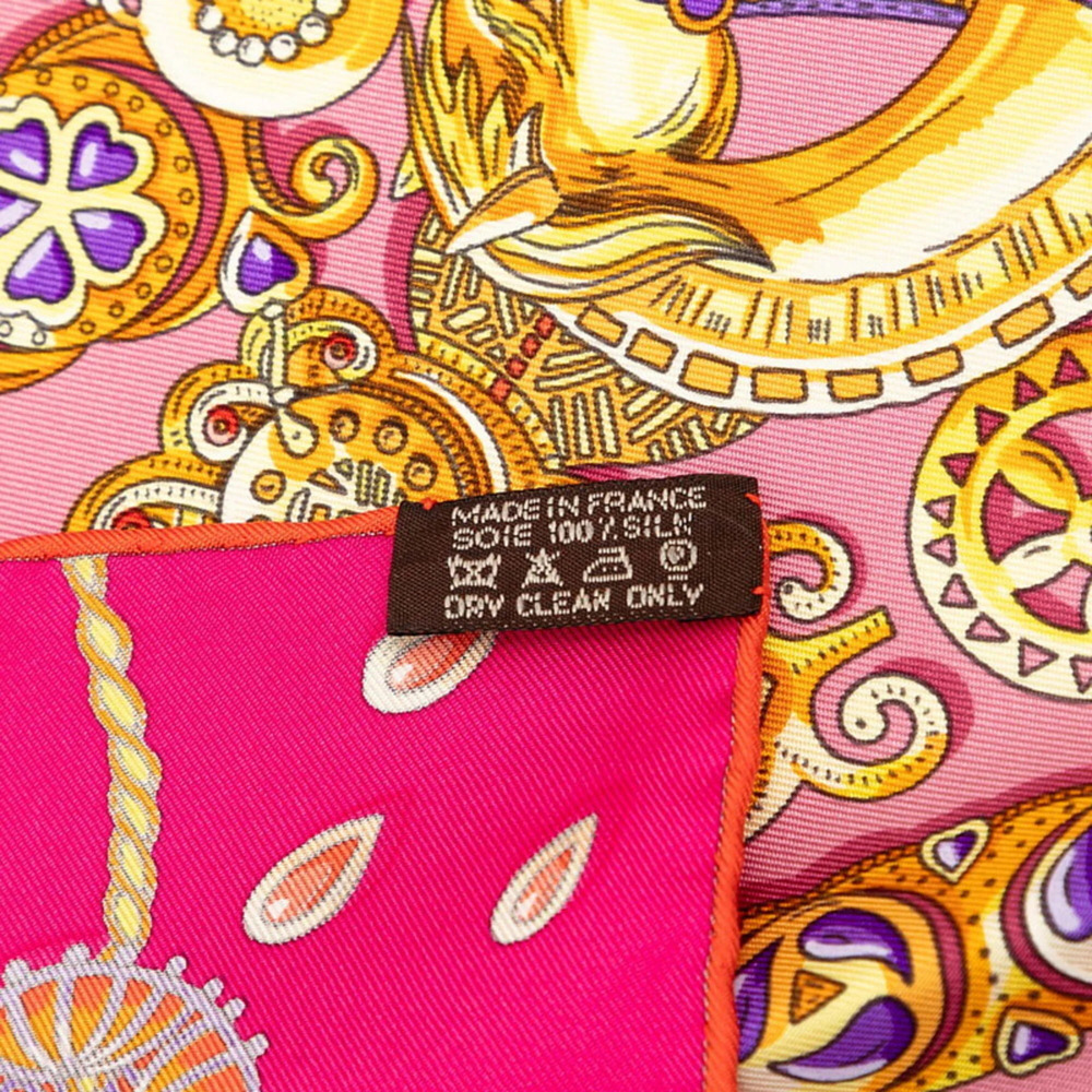 HERMES Pink Silk Scarf - Picture 7 of 7